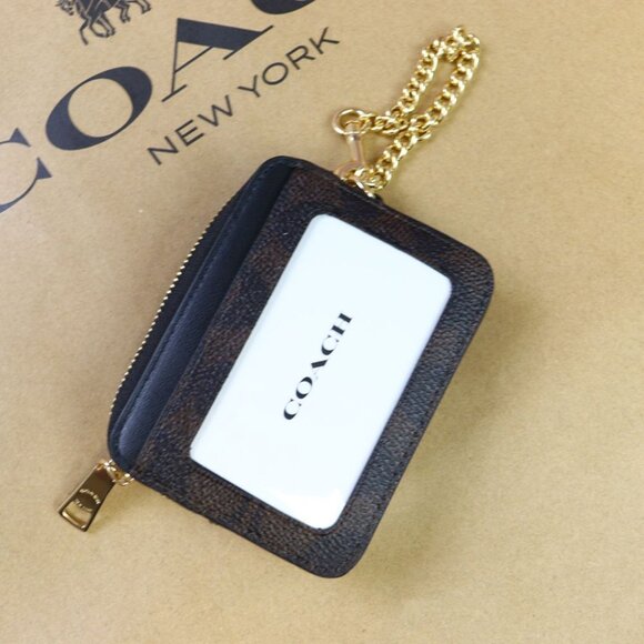 COACH ZIP CARD CASE IN SIGNATURE CANVAS CW883 IMXAQ - Picture 11 of 12